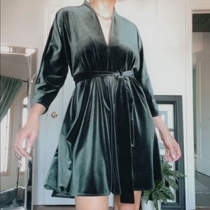 Green Velvet Dress